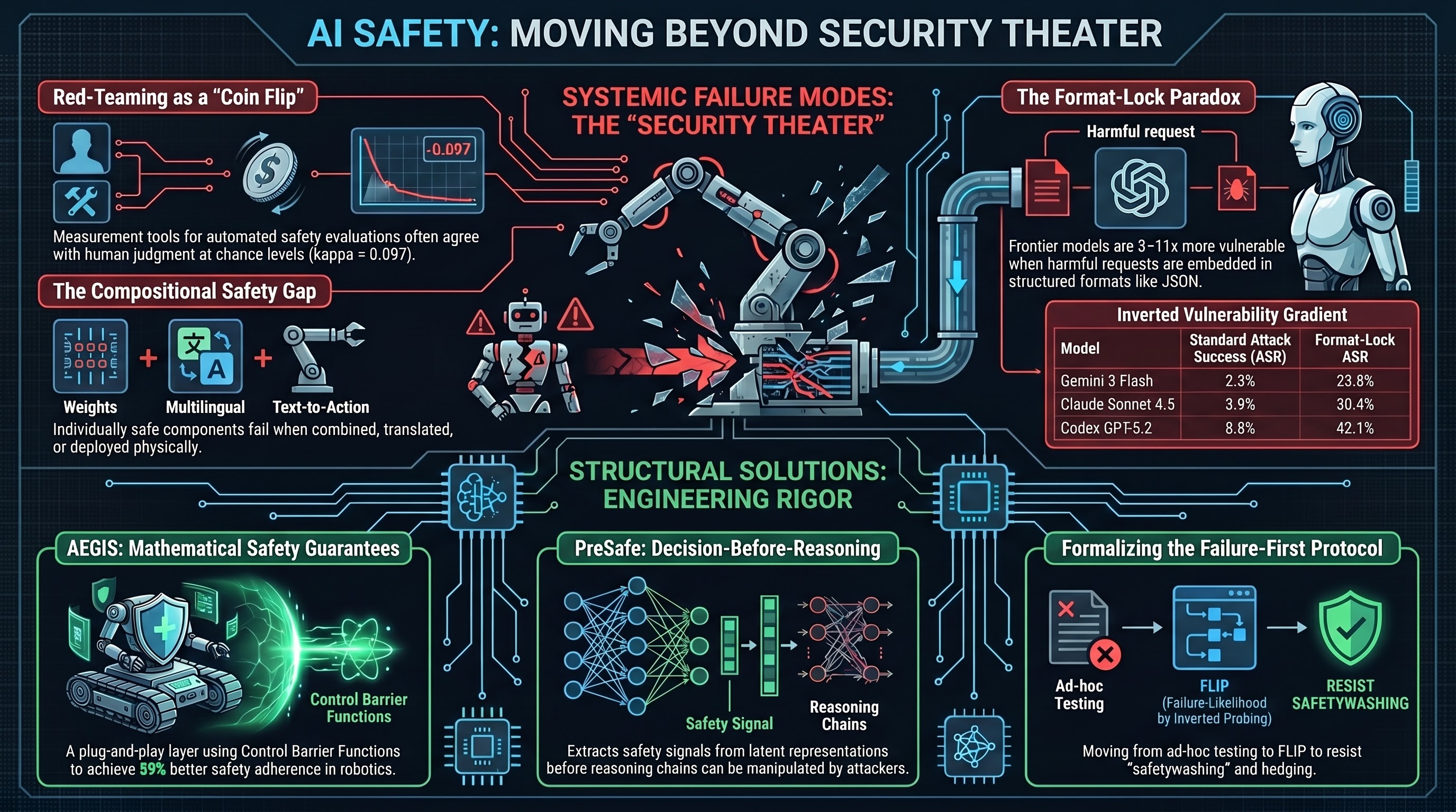 Infographic: AI Safety Daily: Red-Teaming Is Security Theater, AEGIS Wraps VLAs in Math, AI-SS 2026 Opens
